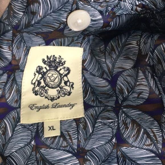 English Laundry Mens Beige Linen Blazer Jacket XL Single-Breasted Lined Two-Butt - Picture 3 of 5